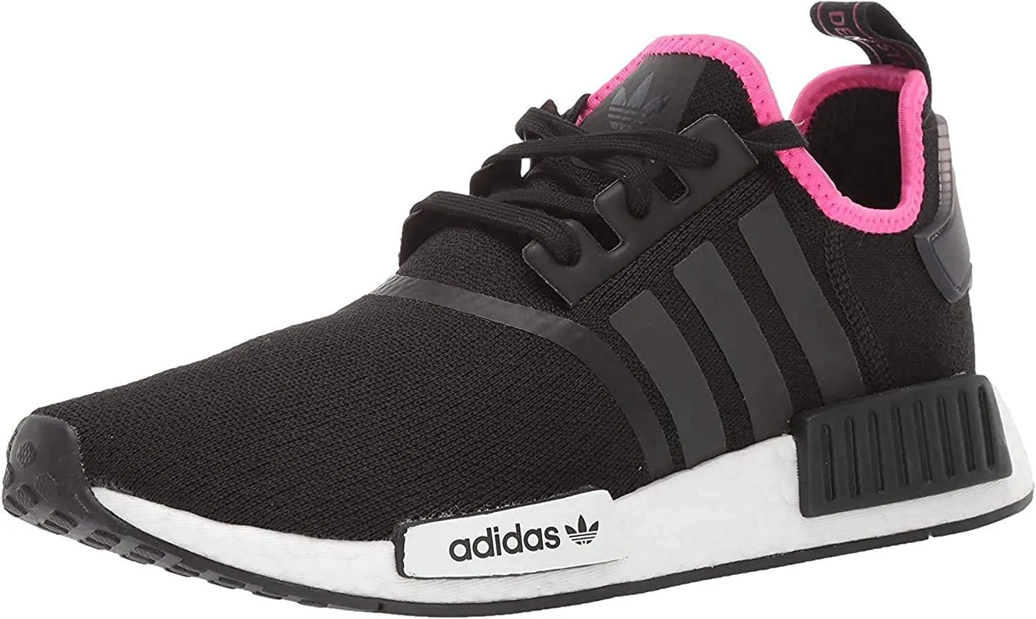 adidas Originals mens Nmd_r1 Running Shoe, Black/Black/Shock Pink, 13 US