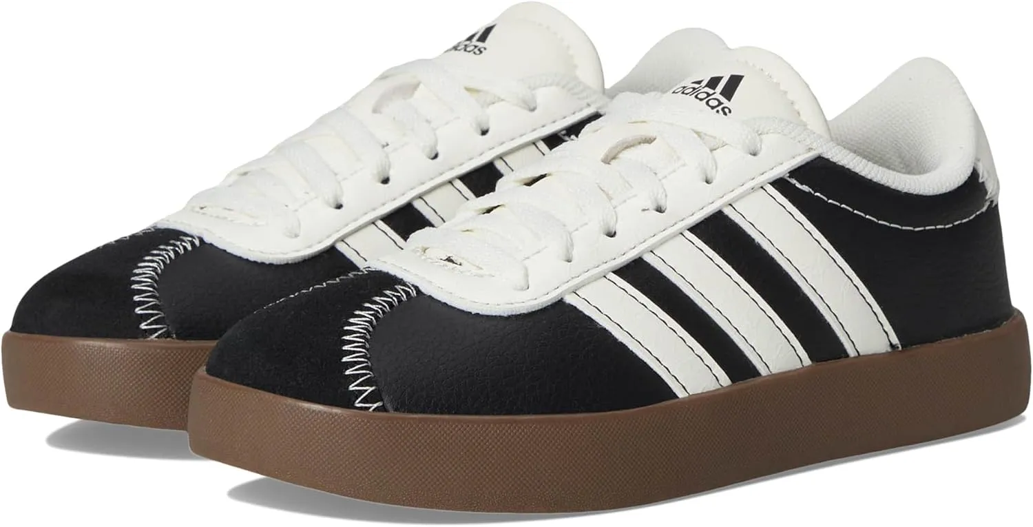 adidas VL Court 3.0 Sneaker, Black/Off White/Black, 6.5 US Unisex Big Kid
