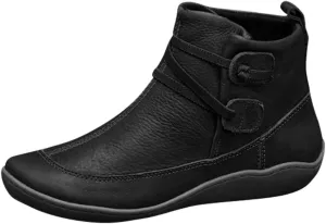 AMDBEL Cowboy Boots For Women Short, Arch Support Low Heel Fashion Lace Up Zipper Booties Slip On Leather Short Booties