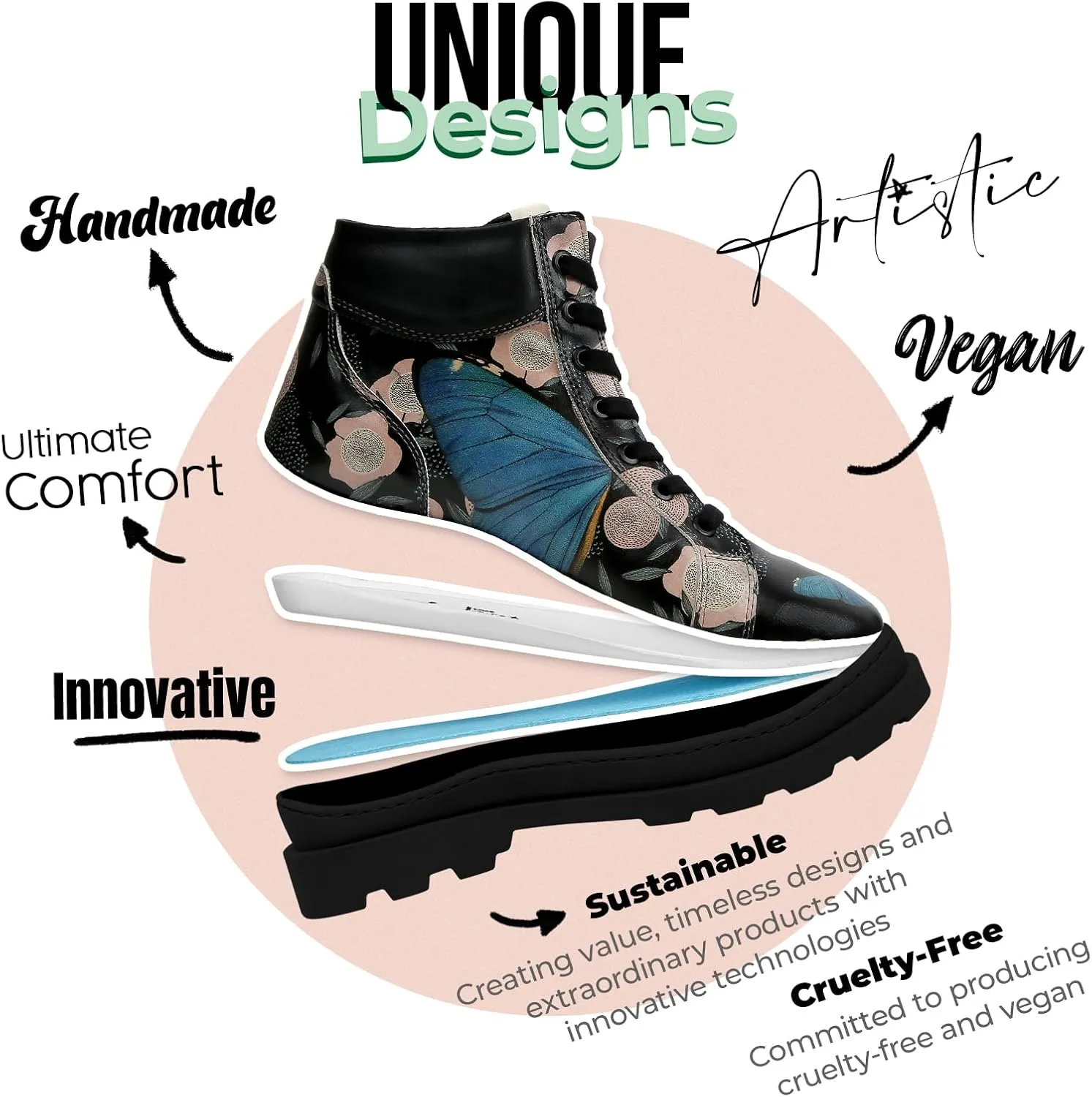 Ankle Boots for Women - Vegan Leather and Handmade Women Booties and Ankle Boots,