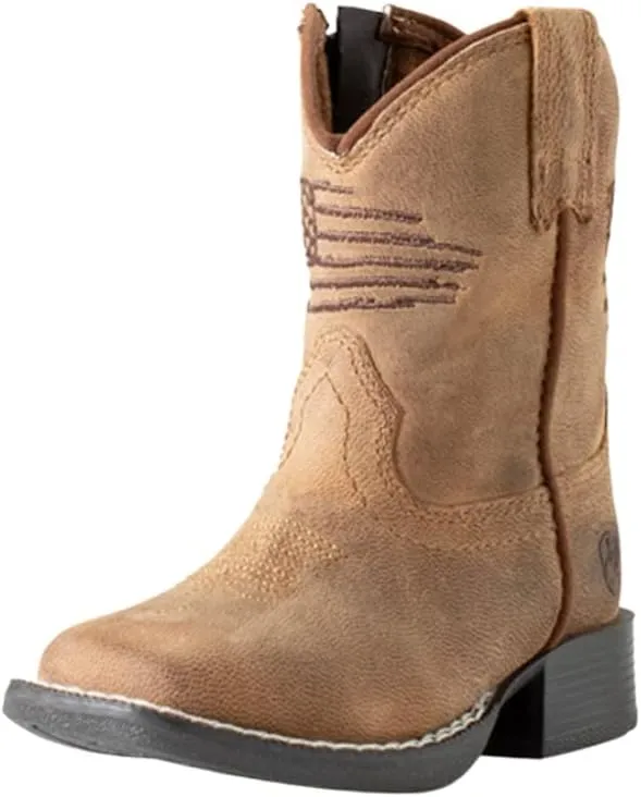 ARIAT Toddler Boys Lil Stompers Boot, Brown(Anthem Patriot), 5