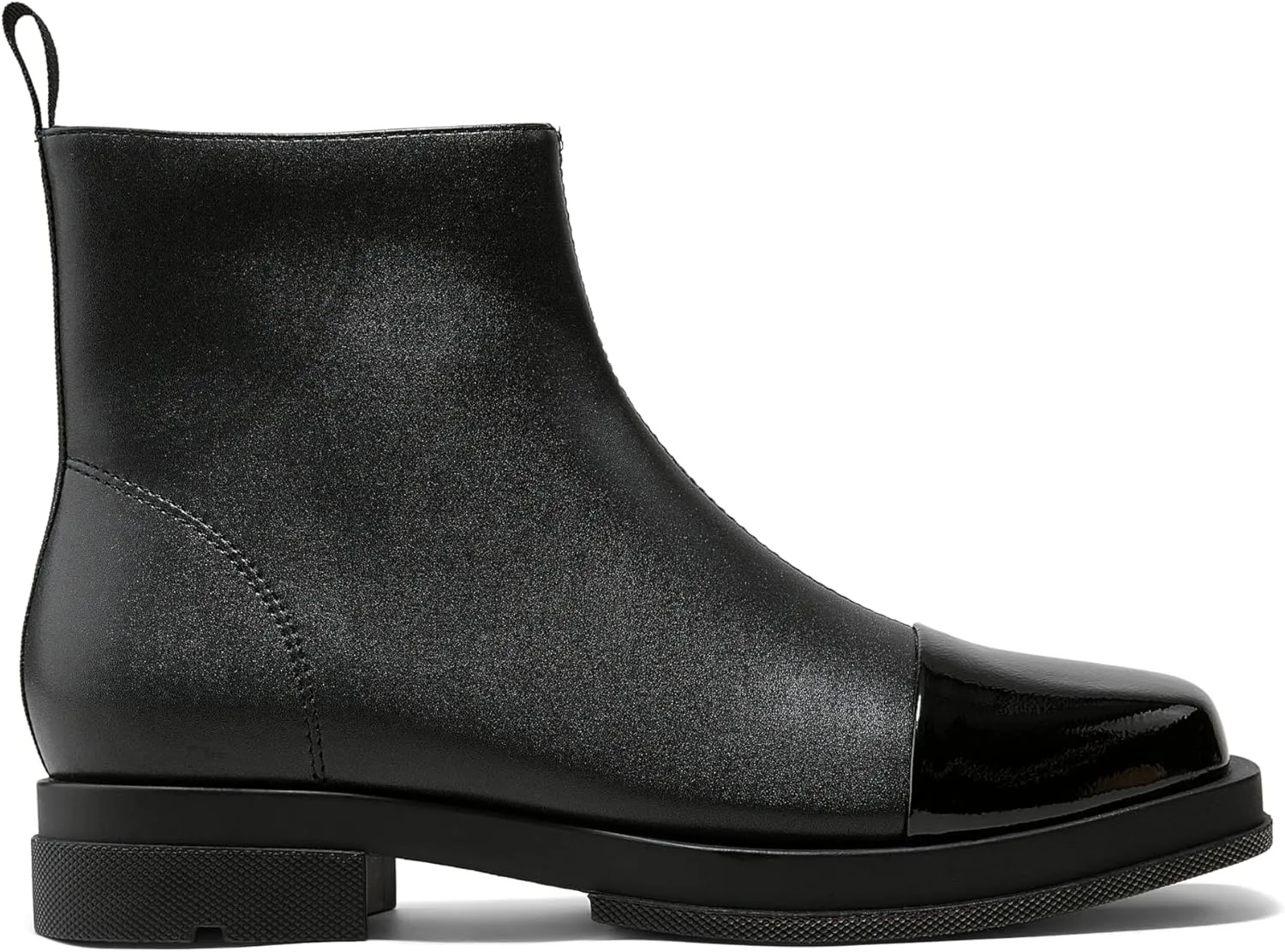 Arromic Women's Ankle Boots Square Toe Low Heel Booties Leather Zipper Dress Short Shoes for Women