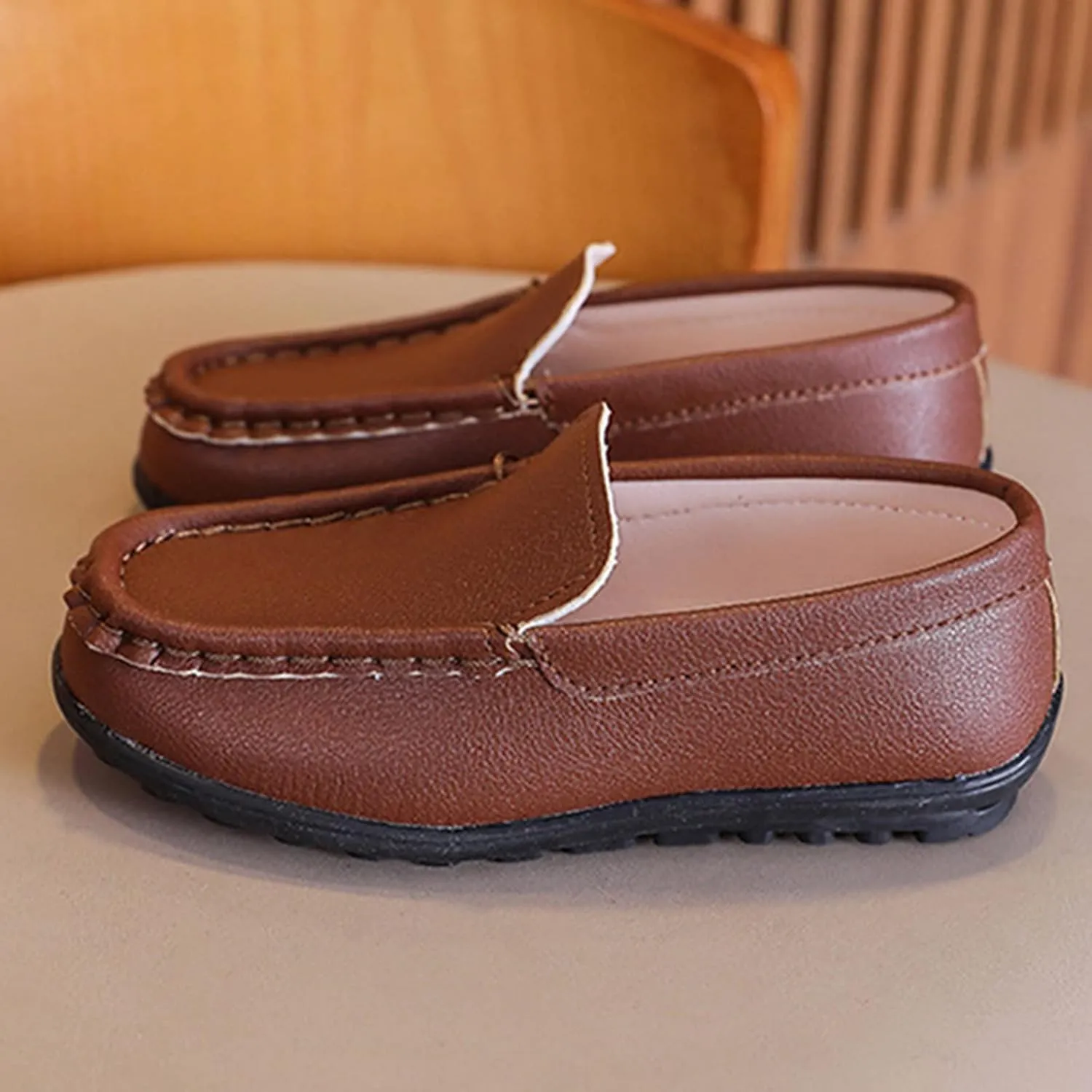 Autumn Children Boy Casual Shoes Flat Bottom Soft Non Slip Slip On Dress Shoes Comfortable Solid Baby Girl Snow