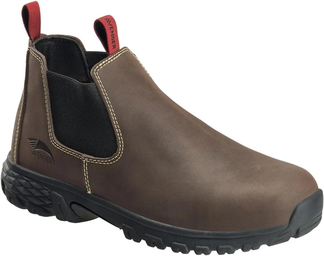 AVENGER FSI Nautilus Men's Chelsea Boot Brown Composite Toe ESD Work Boot A7030 Chelsea Brown 8-M
