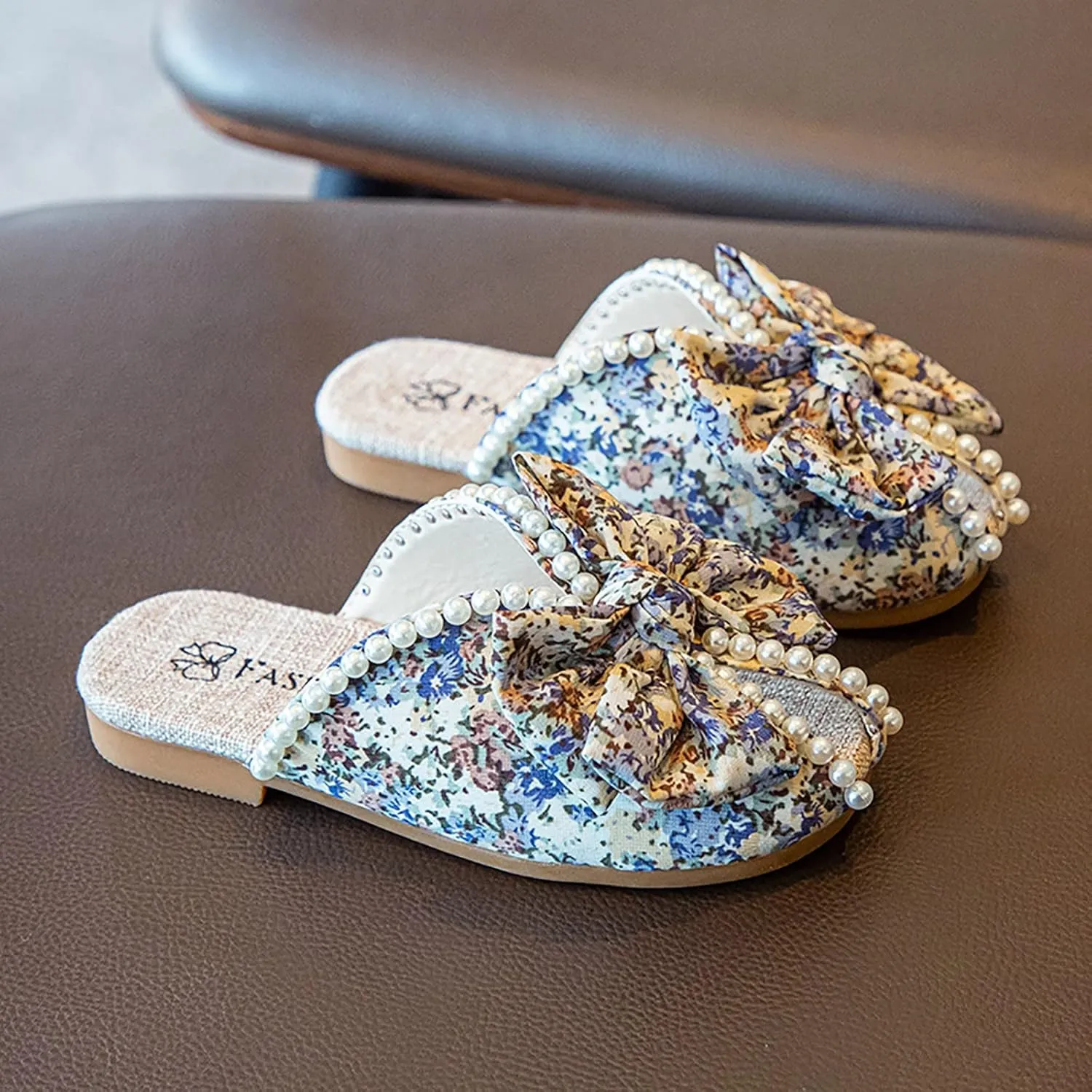 Baby Girl Jelly Sandals Girls Bowknot Slippers Pearl Soft Sole Shoes Floral Toddler Girl Flip Flops Size 11