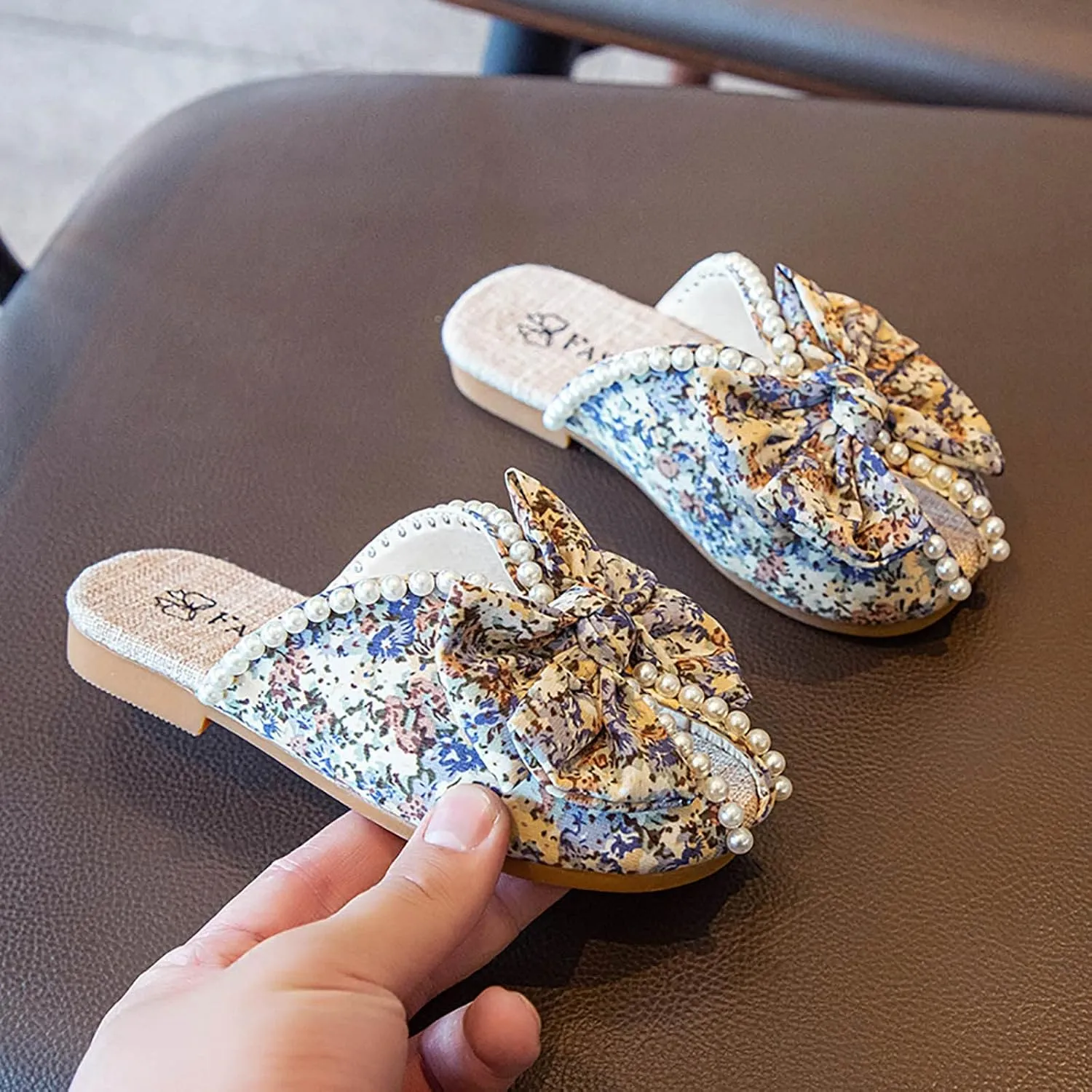 Baby Girl Jelly Sandals Girls Bowknot Slippers Pearl Soft Sole Shoes Floral Toddler Girl Flip Flops Size 11