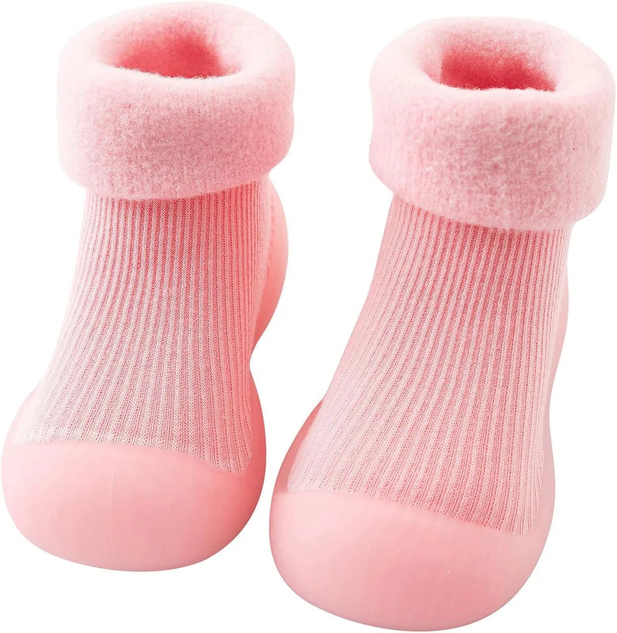 Baby Girl Shoes, 0-4 Years Kids Boys Girls Solid Warm Knit Soft Sole Rubber Sock Shoes Slipper Black Boots