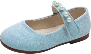 Baby Girl Shoes Non Slip Soft Sole PU Leather Dress Up Shoes Sparkly Princess Mary Jane Shoes Classic Formal Shoes