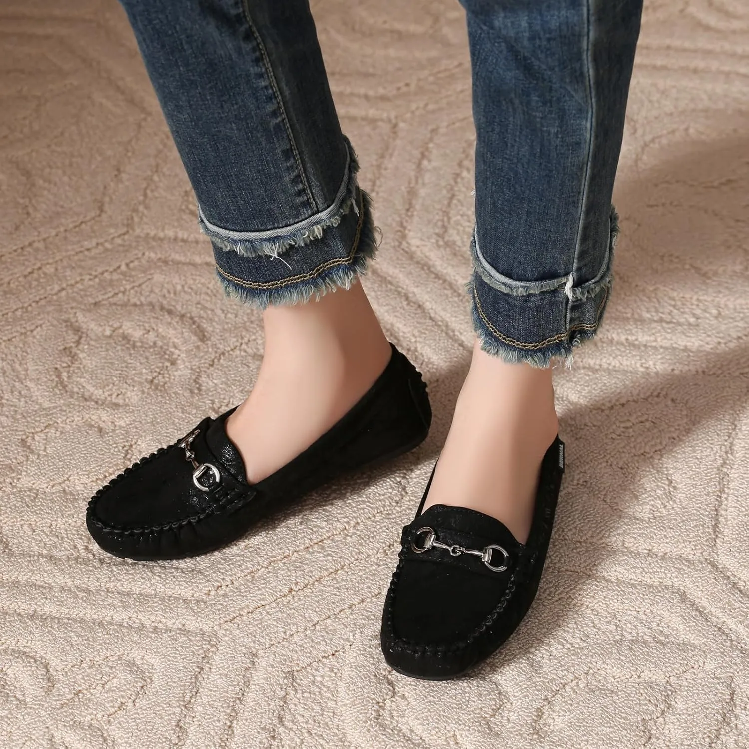 Bernal Women Penny Loafers Casual Comfortable Slip On Flat Shoes Driving Loafers Work Walking Shoes