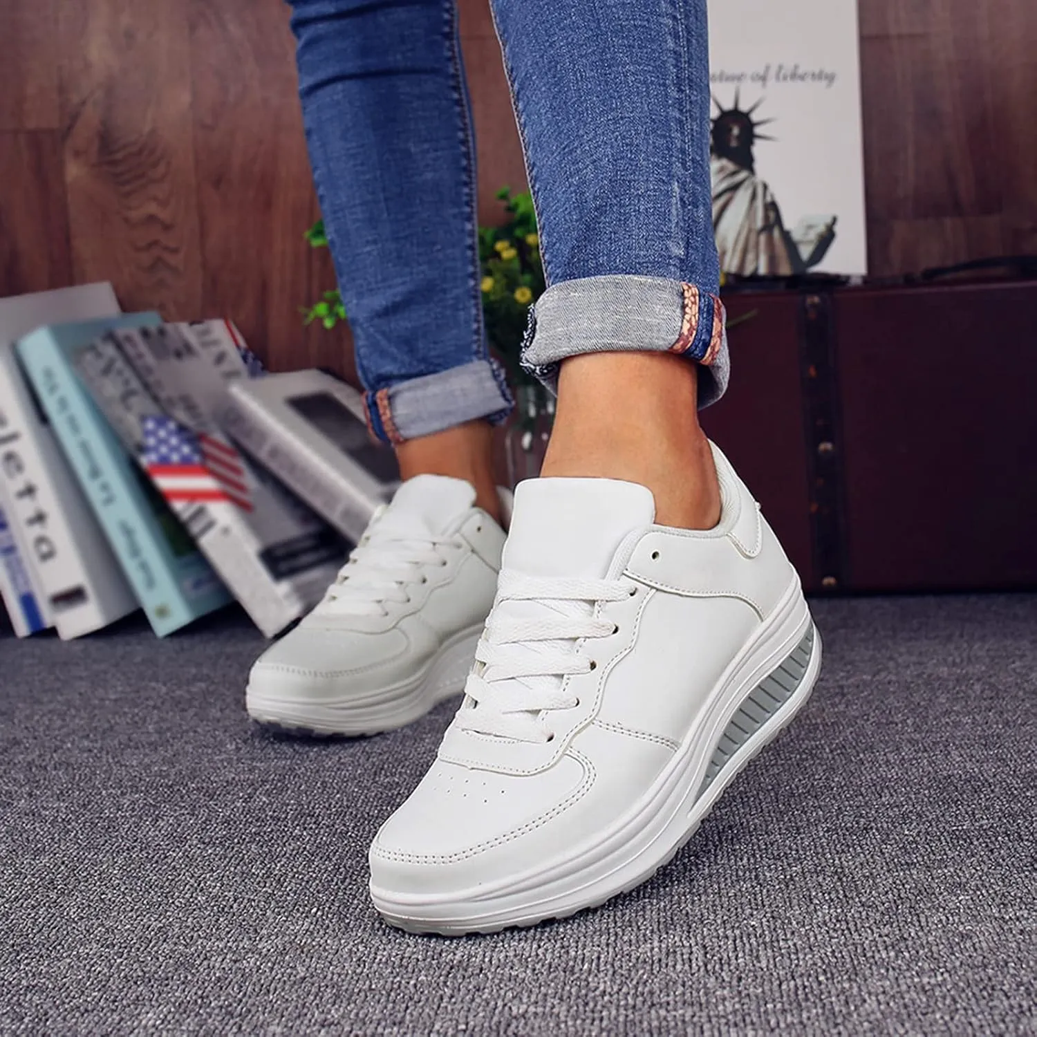 Black Sneakers for Women Workout Zapatos para Juanetes De Mujer Adulta Basketball Shoes for Women with Laces Walking Sneakers for Women 2023 White Zapatillas De Tacon para Mujer