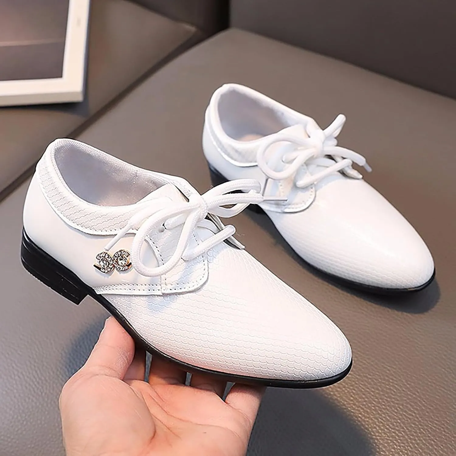 Boys Dress Shoes Toddler Kids Baby British Style Casual Shoes Rhinestone Decor Formal Oxfords Wedding Dance Party Shoes