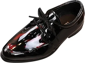 Boys Lace-up Formal Dress Shoes Wedding Footwear School 𝗨niform Shoes Comfort Loafer Flat𝘀 𝗢xford Dress Shoes