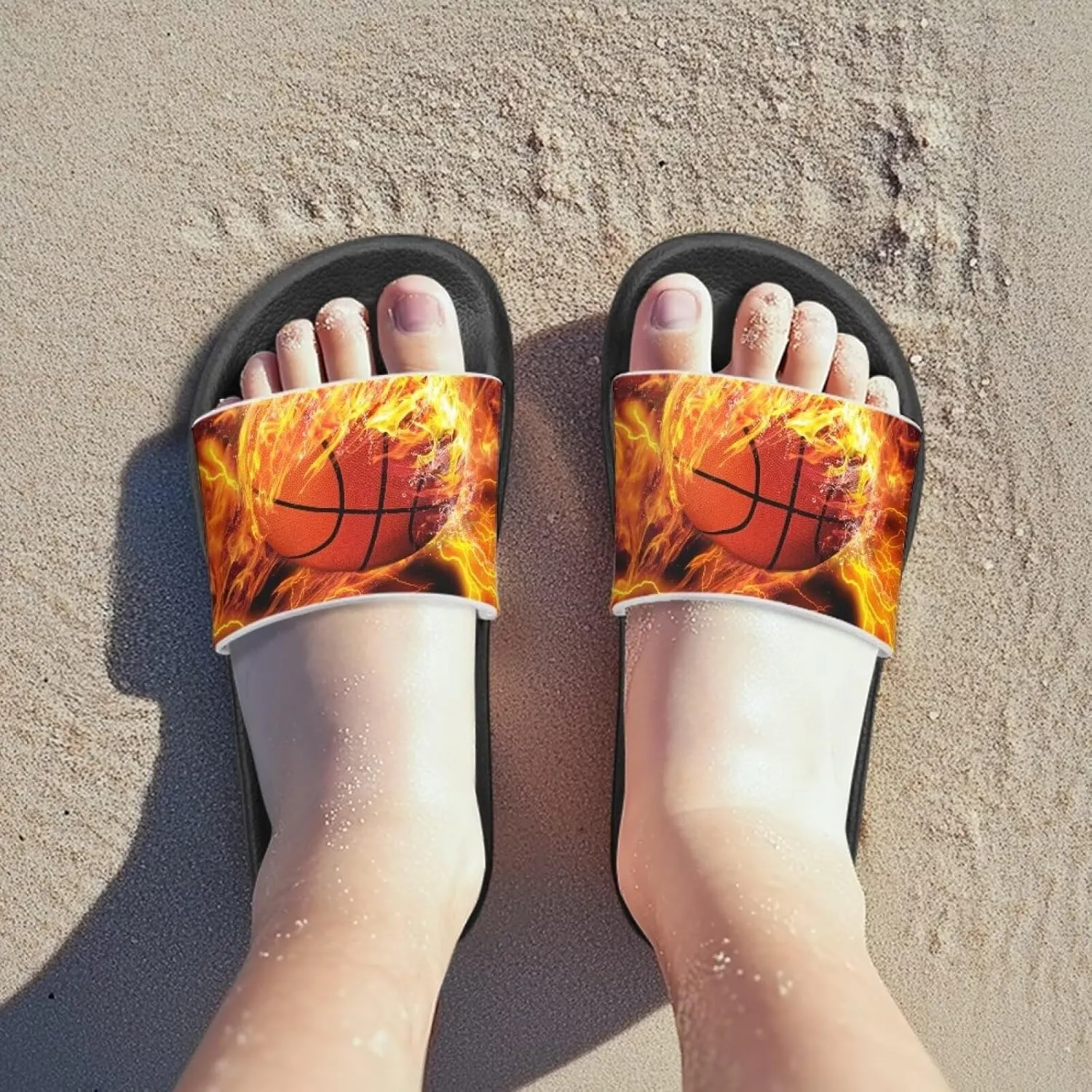 Boys Sandals with EVA Soft Sole Lightweight Slip-On Beach Slippers