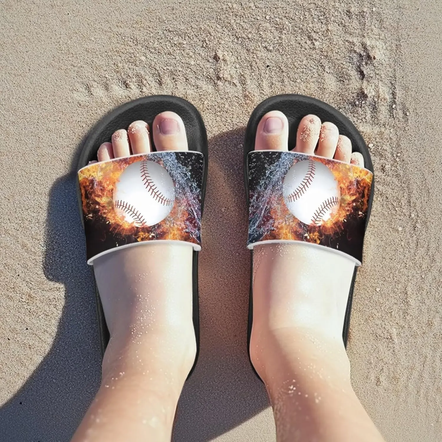 Boys Sandals with EVA Soft Sole Lightweight Slip-On Beach Slippers