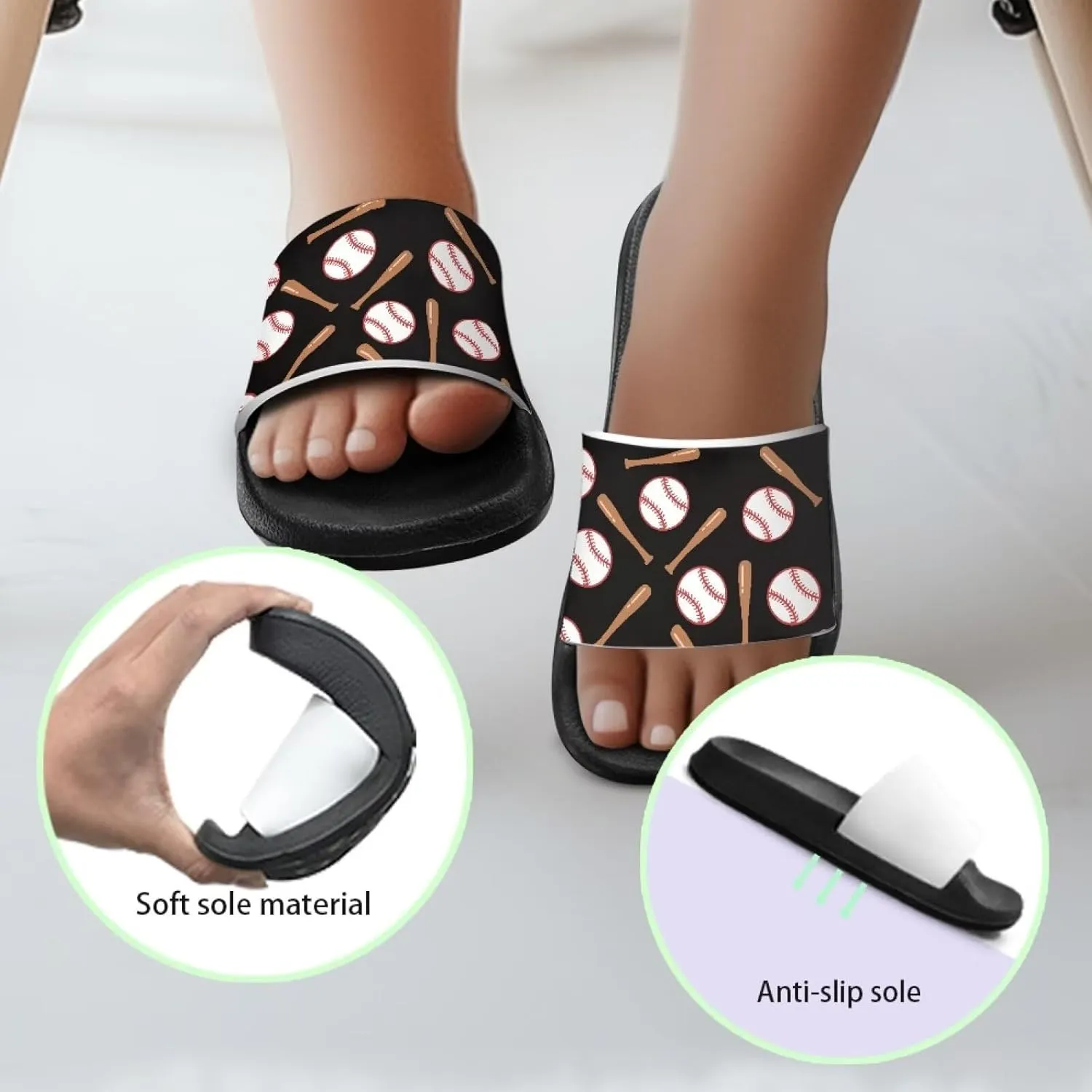 Boys Sandals with EVA Soft Sole Lightweight Slip-On Beach Slippers