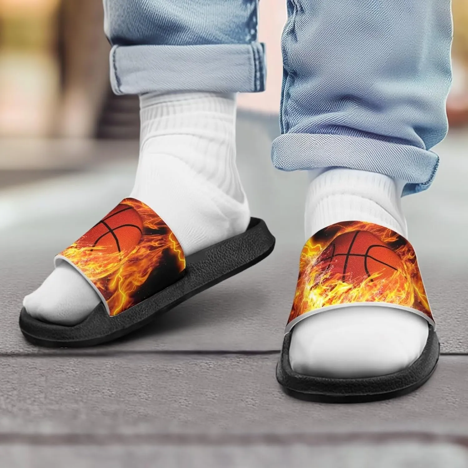 Boys Sandals with EVA Soft Sole Lightweight Slip-On Beach Slippers