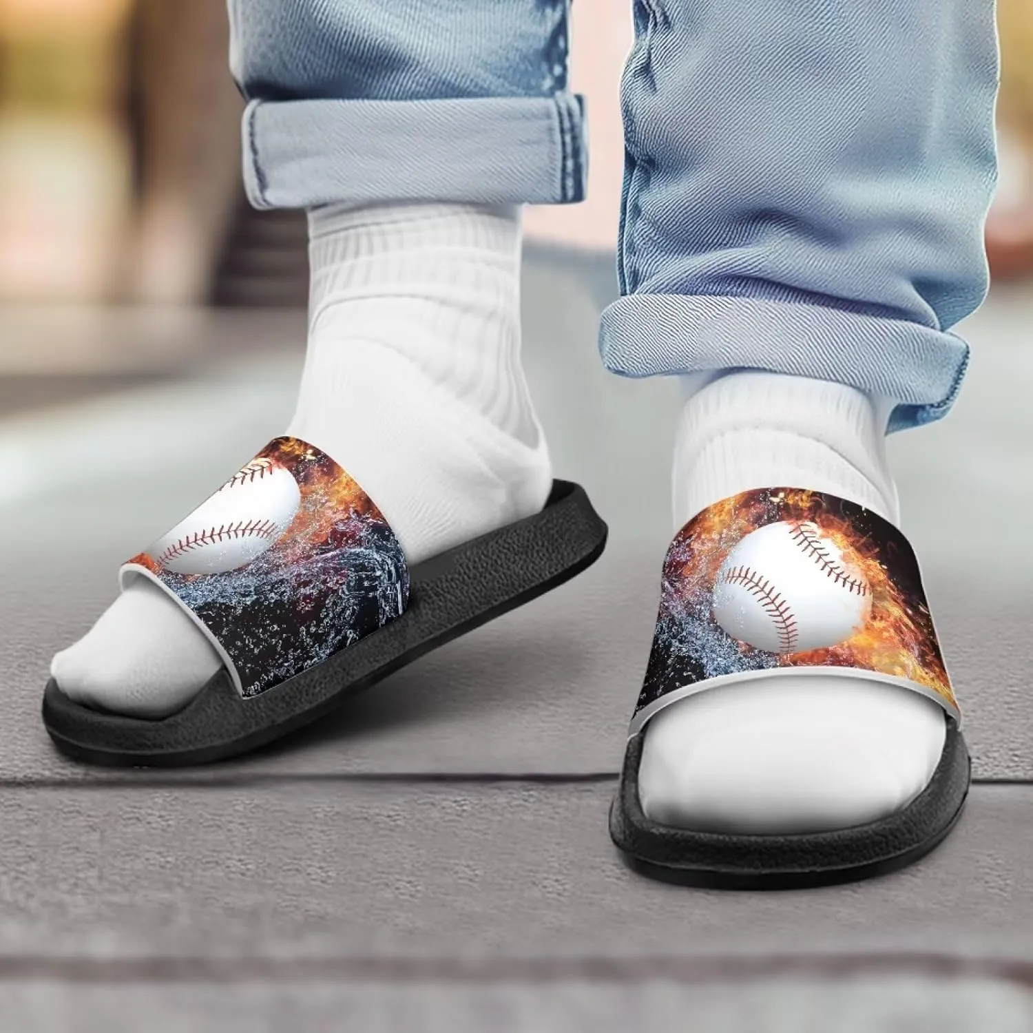 Boys Sandals with EVA Soft Sole Lightweight Slip-On Beach Slippers