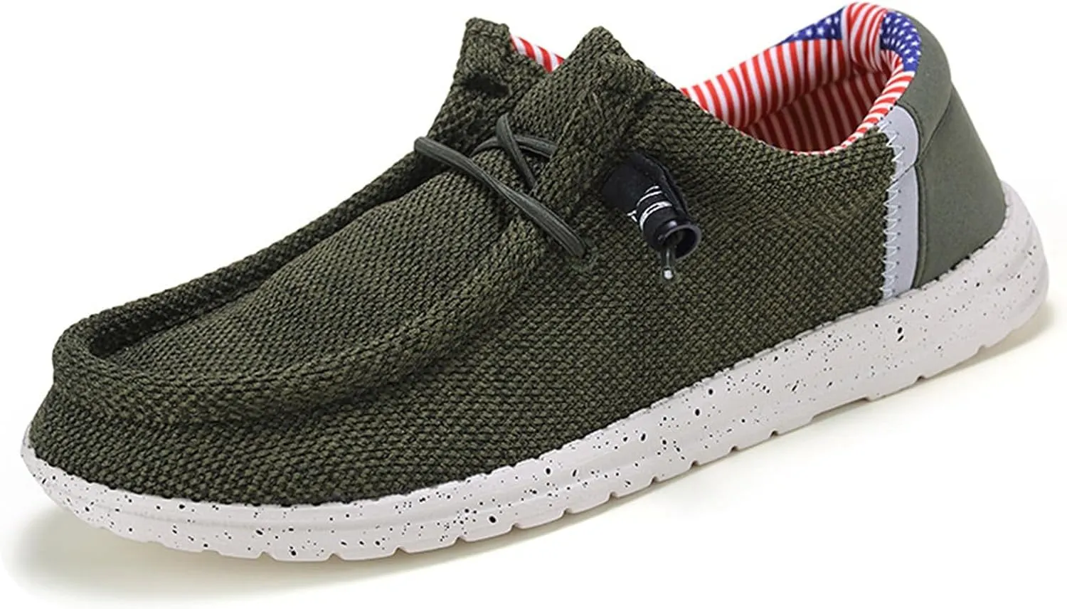 Canvas Boat Shoes Men,Classic Lightweight Breathable Men's Loafers & Slip-ons,Casual Comfortable Deck Shoes Mens,Non-Slip Rubber Soles,for All Day