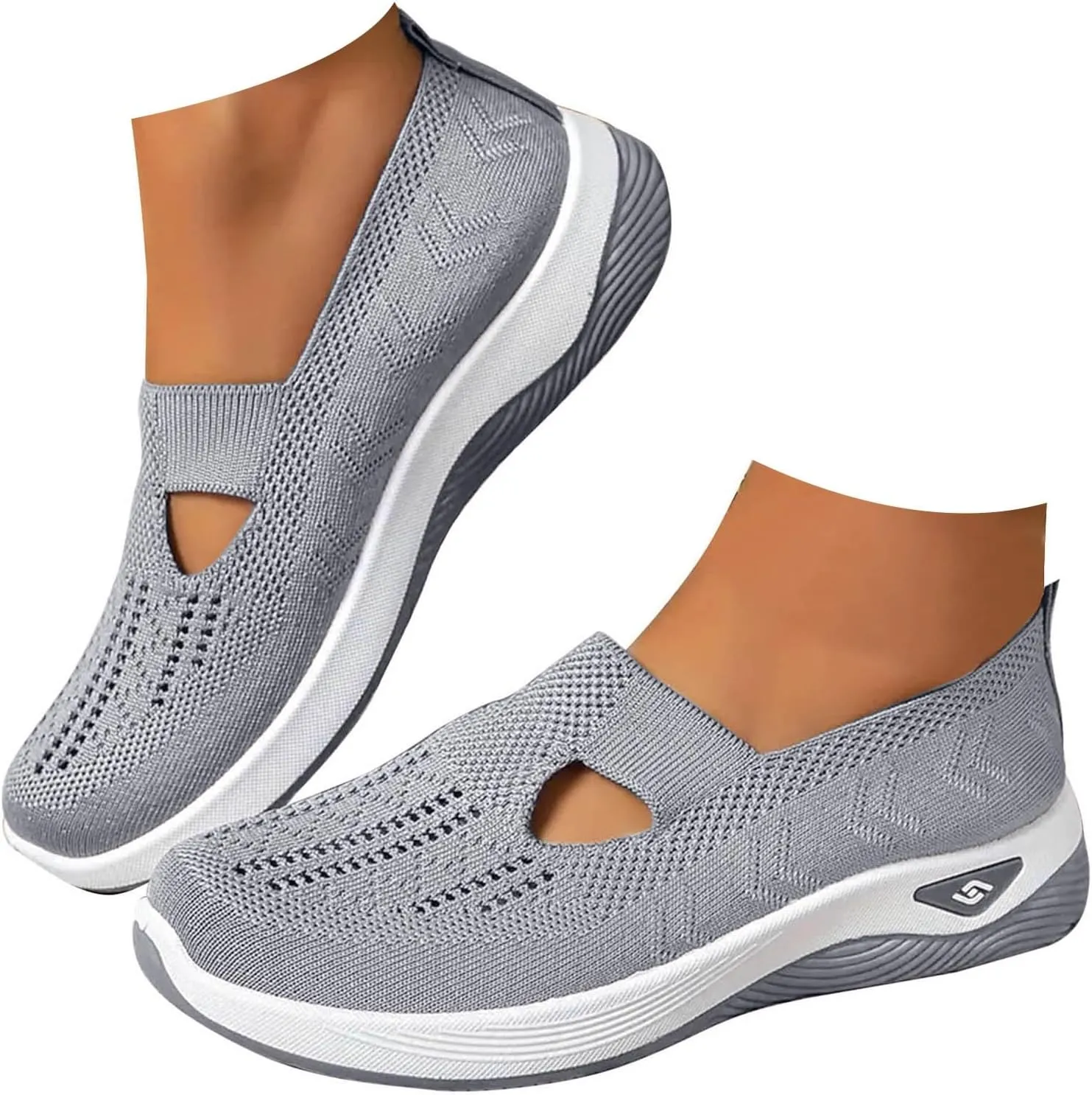 Cathalem Orthopedic Shoes for Women, 2024 New Women's Woven Breathable Soft Sole Shoes Women Diabetes Foam Shoes Women
