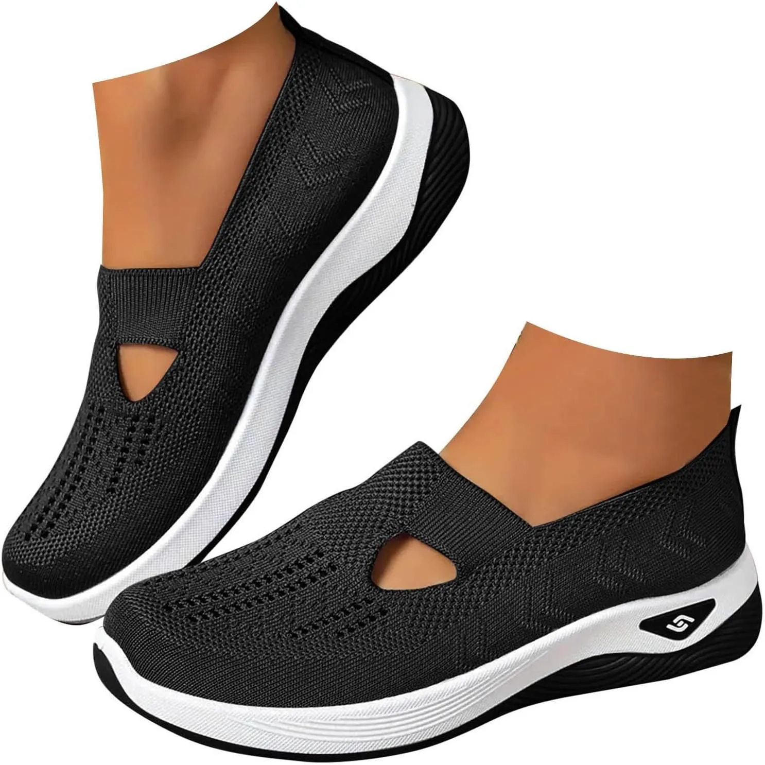 Cathalem Orthopedic Shoes for Women, 2024 New Women's Woven Breathable Soft Sole Shoes Women Diabetes Foam Shoes Women