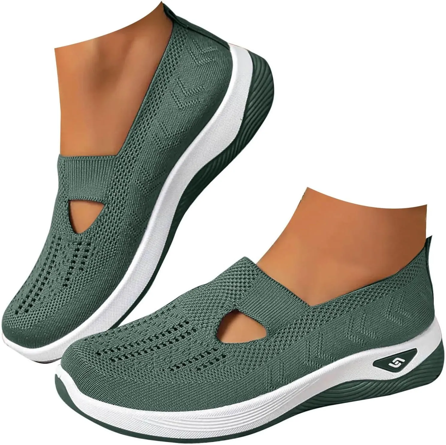 Cathalem Orthopedic Shoes for Women, 2024 New Women's Woven Breathable Soft Sole Shoes Women Diabetes Foam Shoes Women