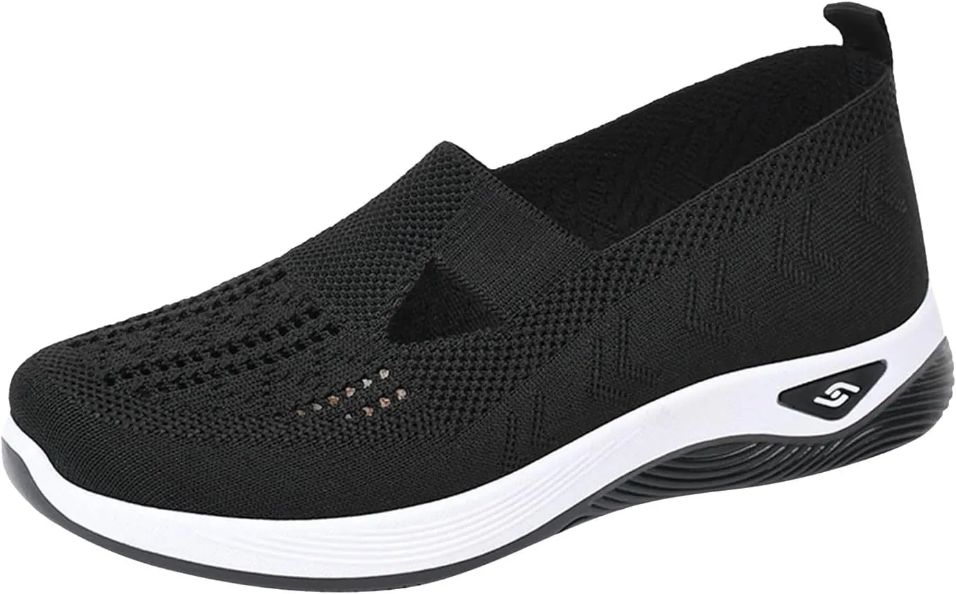 Cathalem Orthopedic Shoes for Women, 2024 New Women's Woven Breathable Soft Sole Shoes Women Diabetes Foam Shoes Women