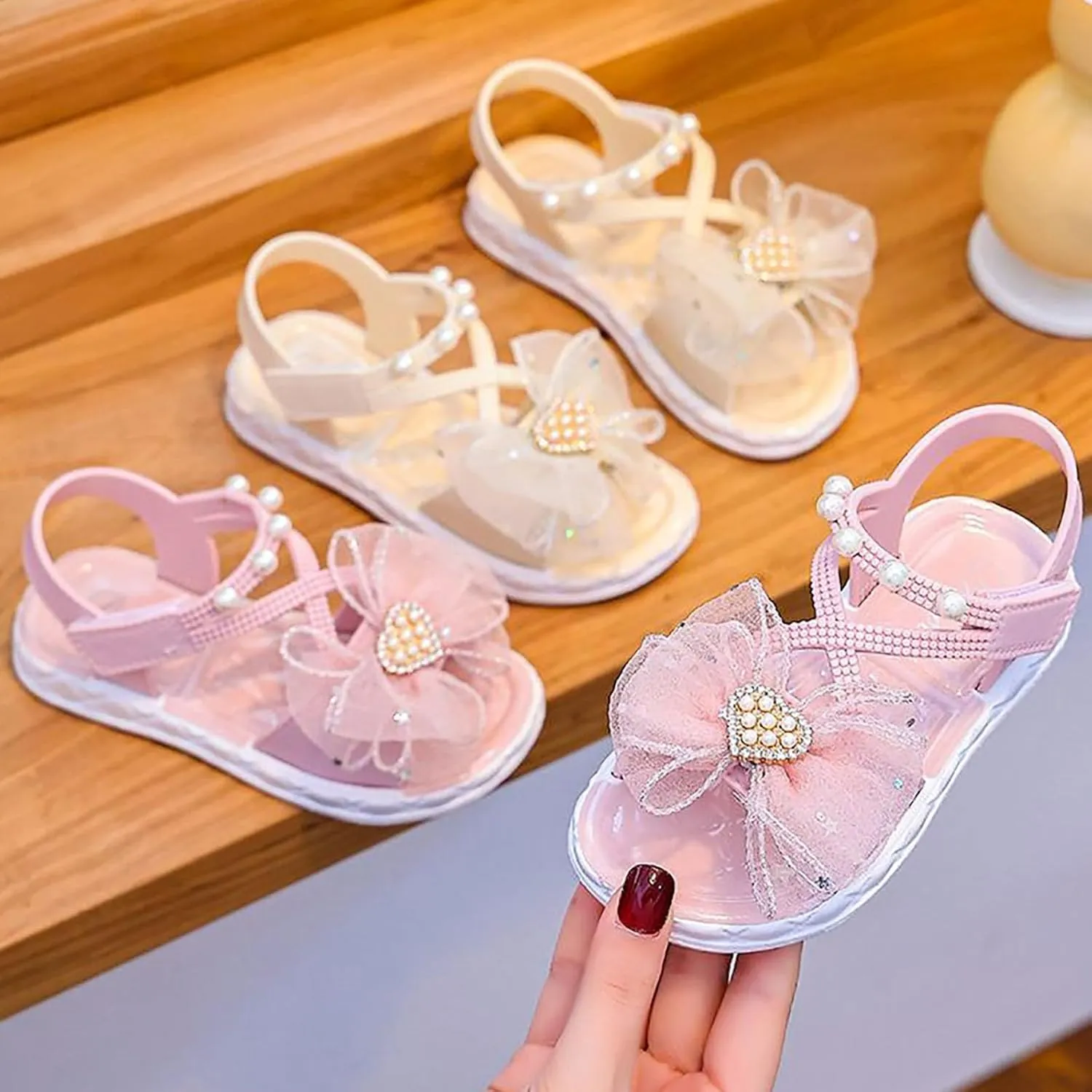 Children Shoes Fashion Flower Thick Soled Sandals Soft Sole Comfortable Sandals Girls White Girls Summer Shoes
