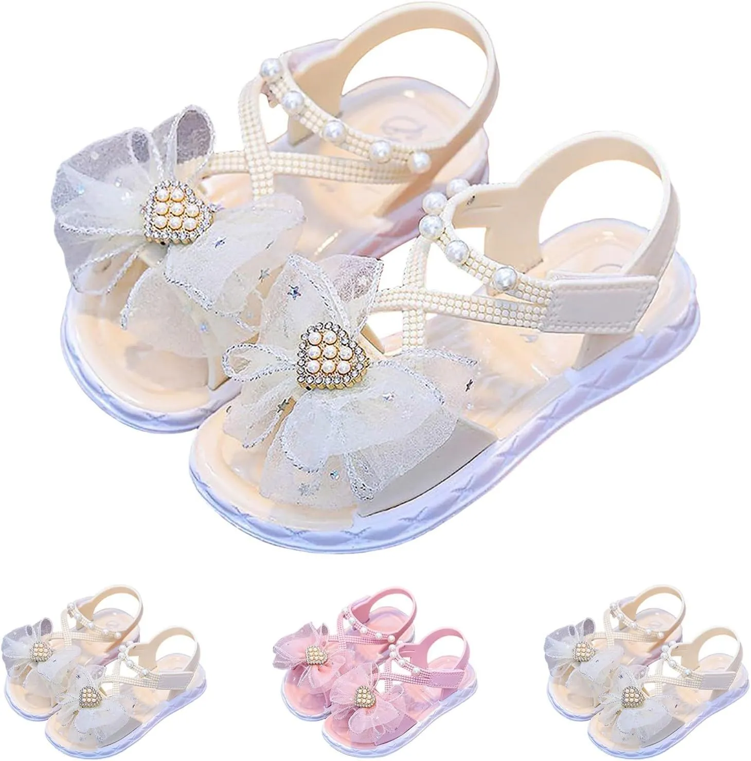 Children Shoes Fashion Flower Thick Soled Sandals Soft Sole Comfortable Sandals Girls White Girls Summer Shoes