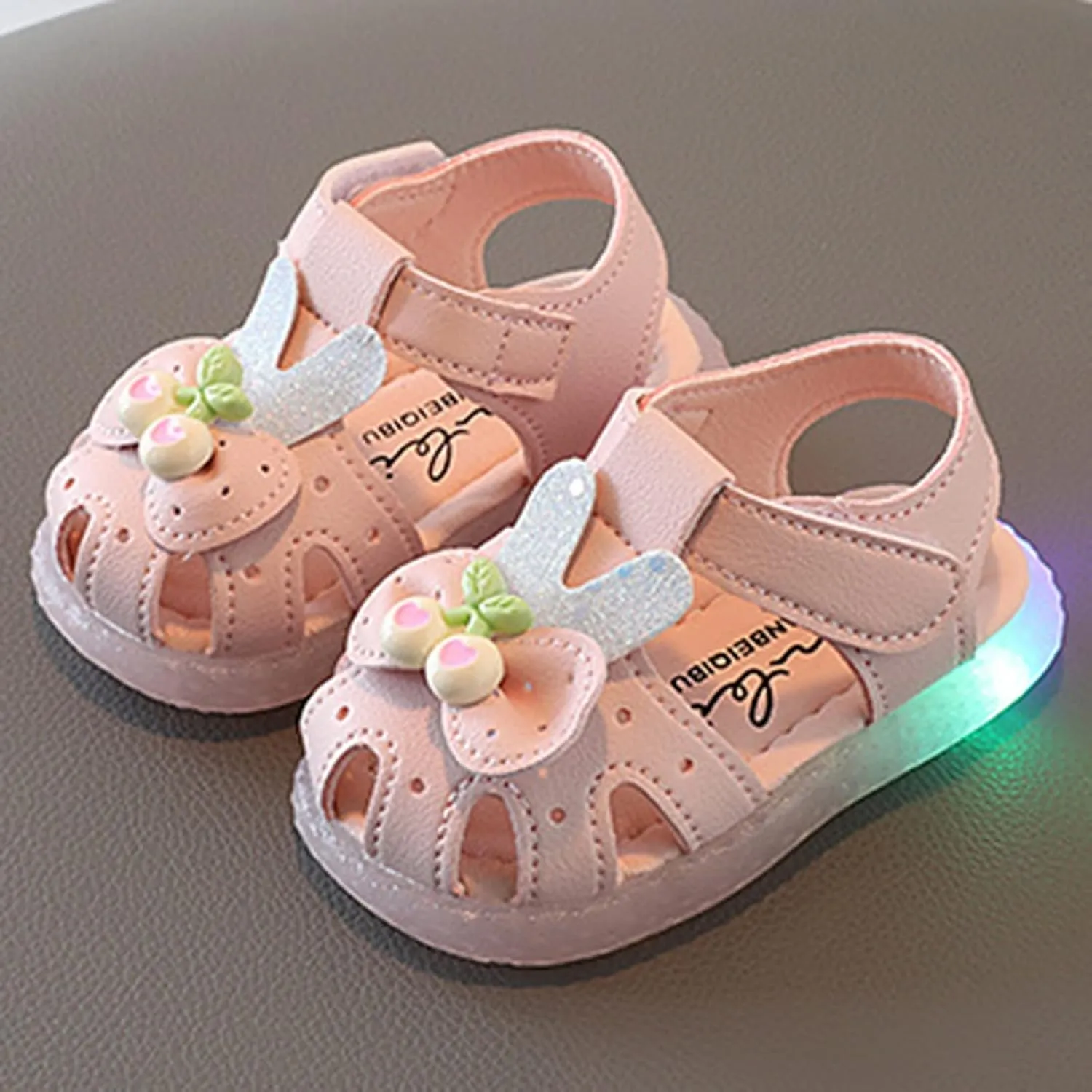 Children Shoes Flat Comfortable Soft Sandals Soft Sole Toddler Shoes Baotou Princess Light Shoes Rubber Toddler Shoes (Pink, 5.5 Infant)