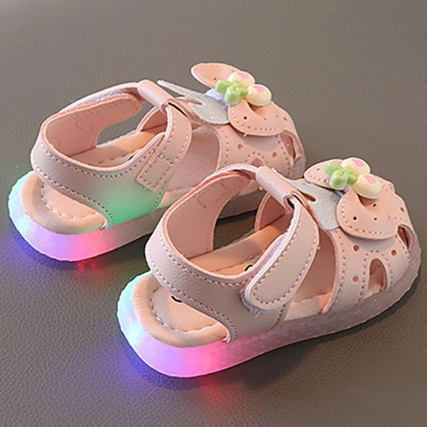 Children Shoes Flat Comfortable Soft Sandals Soft Sole Toddler Shoes Baotou Princess Light Shoes Rubber Toddler Shoes (Pink, 5.5 Infant)