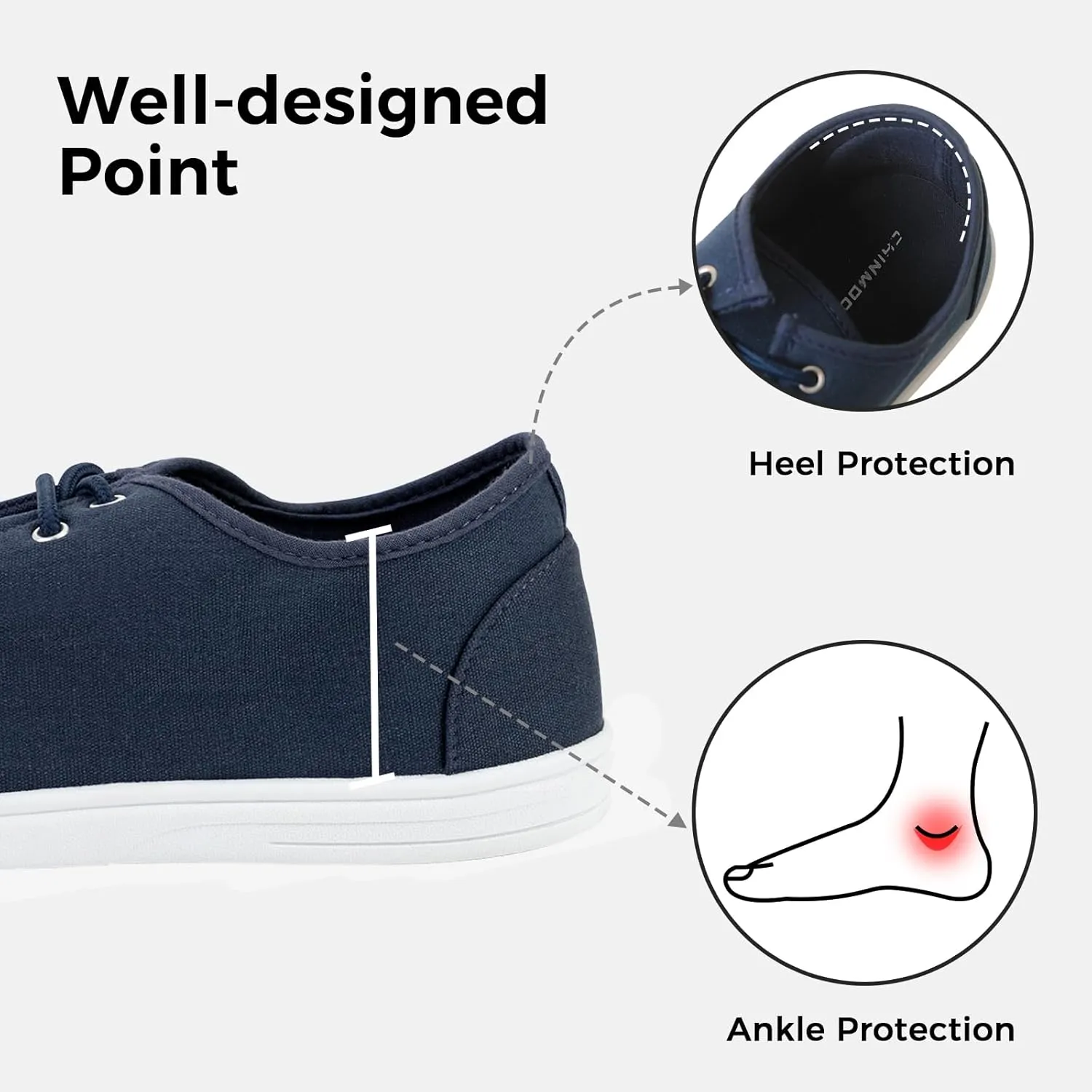 CHIN·MOON Men's Slip On Loafers Walking Driving Business Casual Shoes Lace Up Canvas Footwear