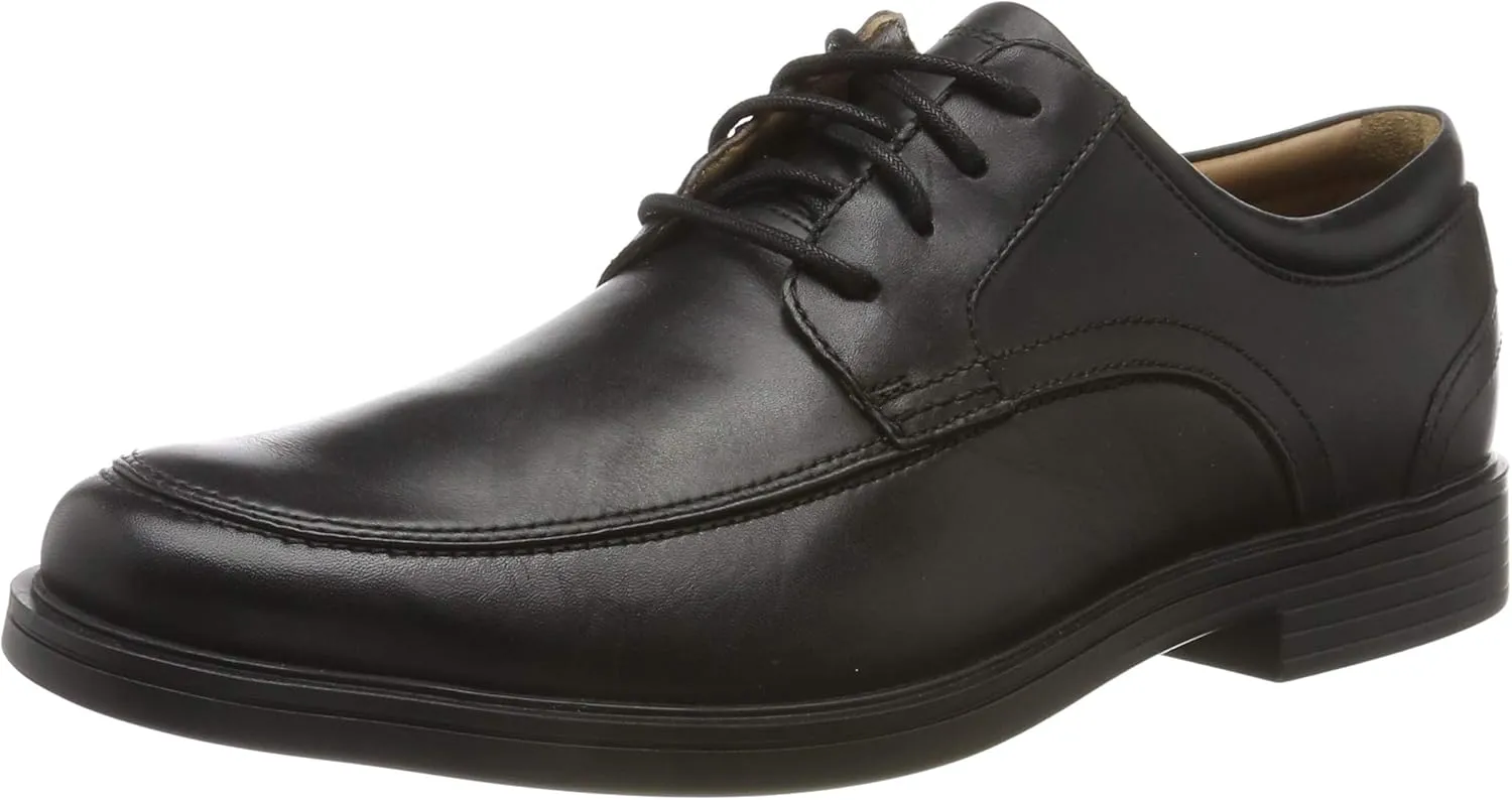 Clarks Men's Un Aldric Park Oxford, Black (Black Leather), 44.5 EU