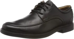 Clarks Men's Un Aldric Park Oxford, Black (Black Leather), 44.5 EU