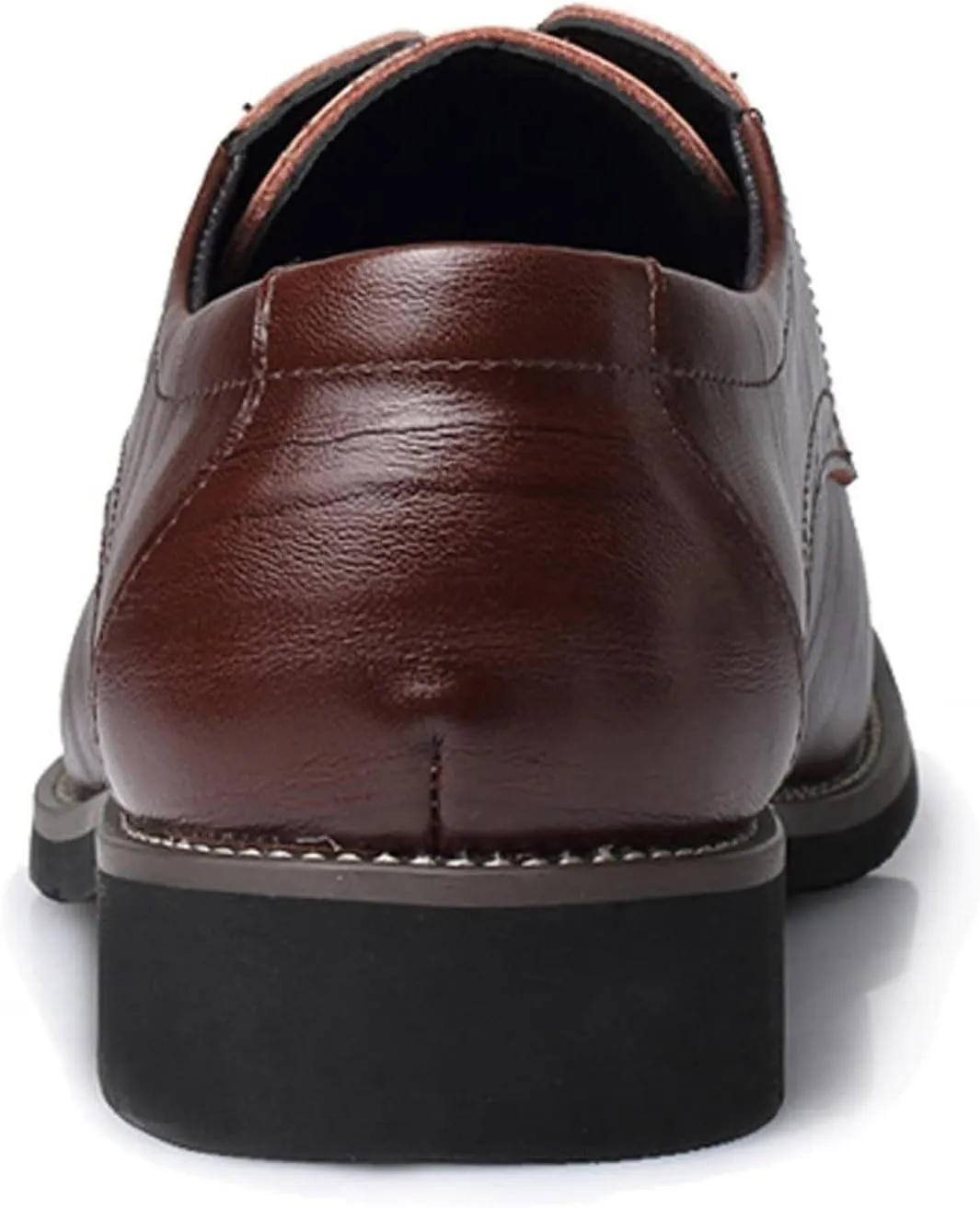 Classical Style Shoes for Men Slip On PU Leather Low Rubber Sole Block Heel Work Sneaker Shoes Men Formal Leather