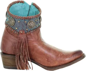 Corral Ld Brown Conchos Ankle Boot