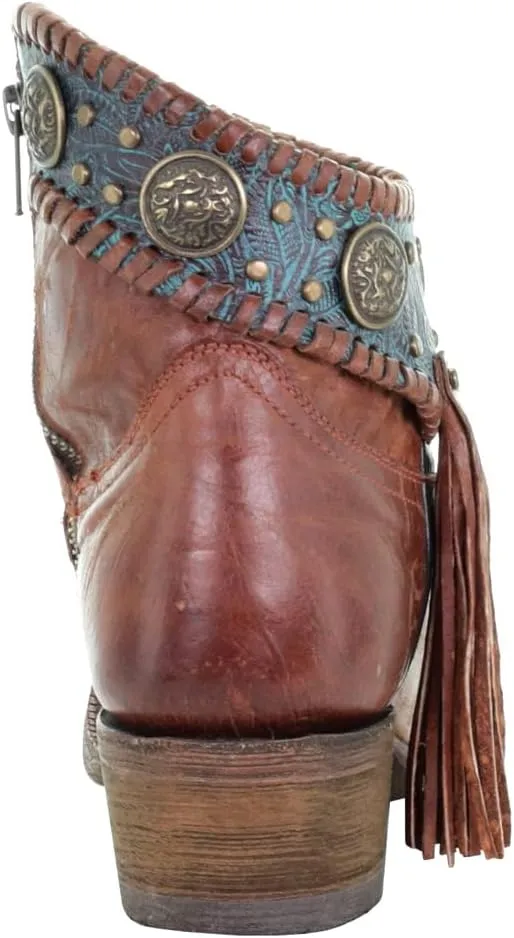 Corral Ld Brown Conchos Ankle Boot