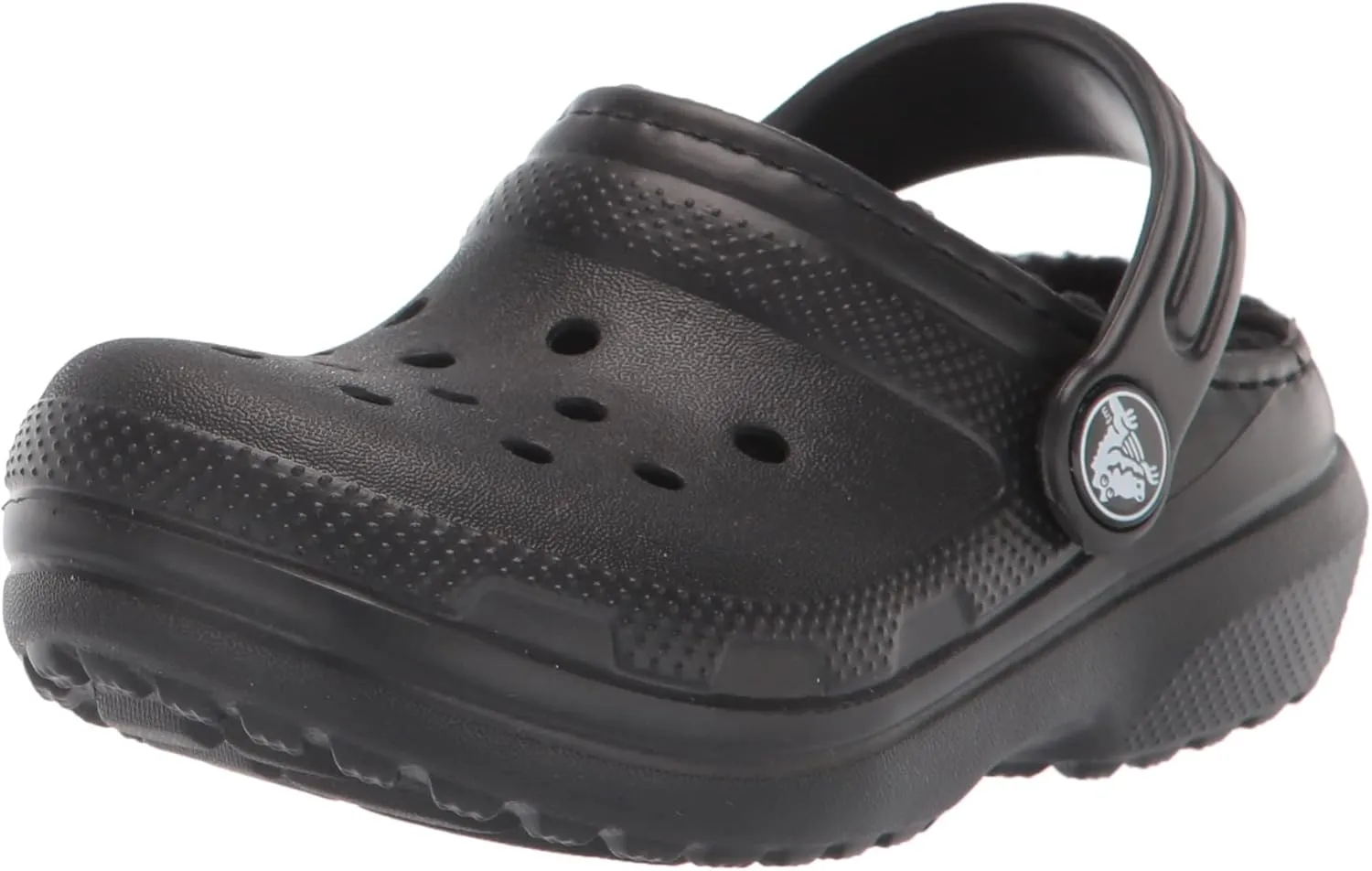 Crocs Unisex-Child Classic Lined Clog | Toddler Slippers, Black/Black, 5 Toddler