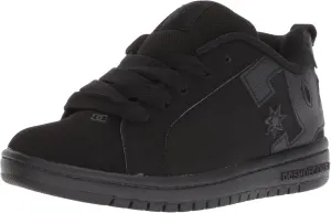 DC boys Court Graffik Skate Shoe, Black/Black, 1.5 Little Kid US