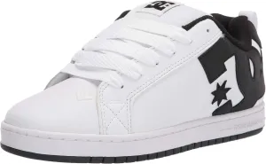 DC Men's Court Graffik Skate Shoe, White/Black/Black,14 M US