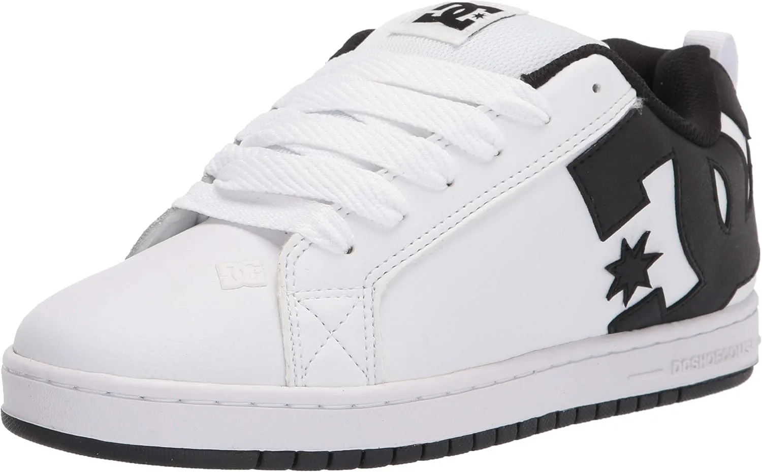 DC Men's Court Graffik Skate Shoe, White/Black/Black,14 M US