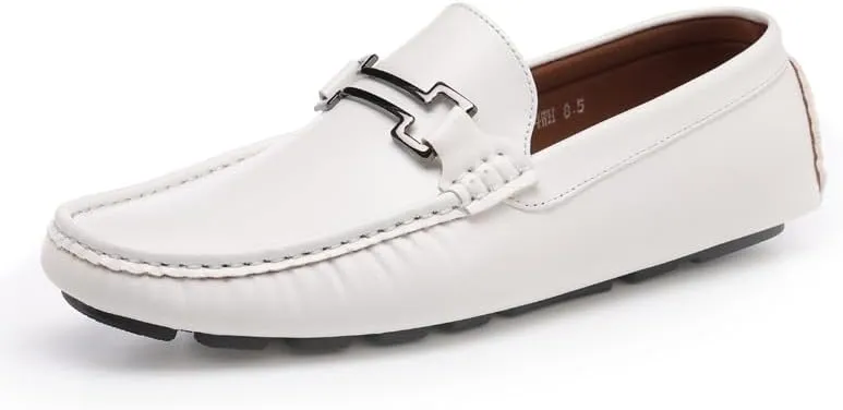 DECARSDZ Men's Casual Slip on Soft Lightweight Driving Penny Loafers for Men Shoes White