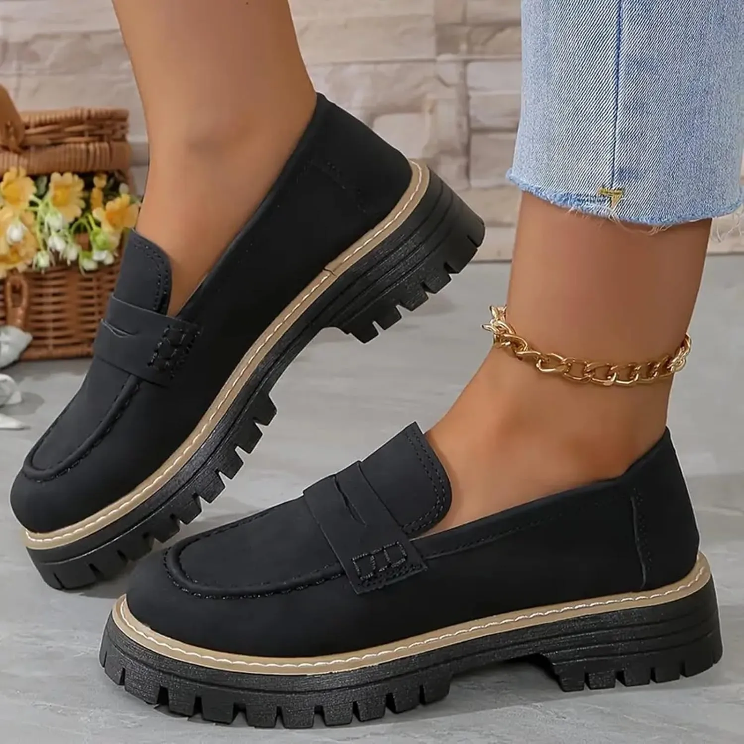 Dheva-C Orthoture-Orthopedic Loafers Shoes for Women Comfort Orthopedic Shoes Womens Round Toe Platform Walking Shoes,