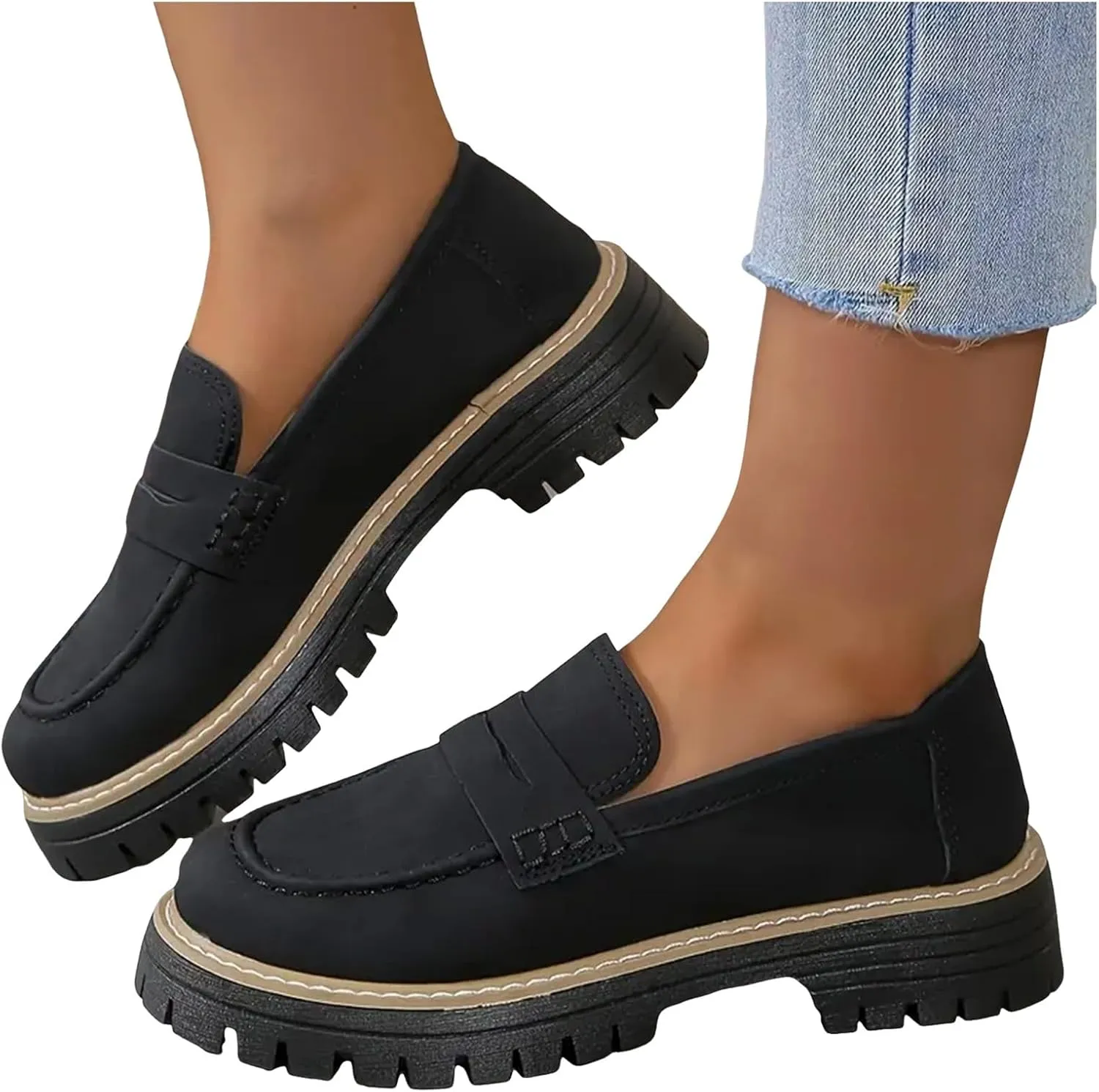 Dheva-C Orthoture-Orthopedic Loafers Shoes for Women Comfort Orthopedic Shoes Womens Round Toe Platform Walking Shoes,