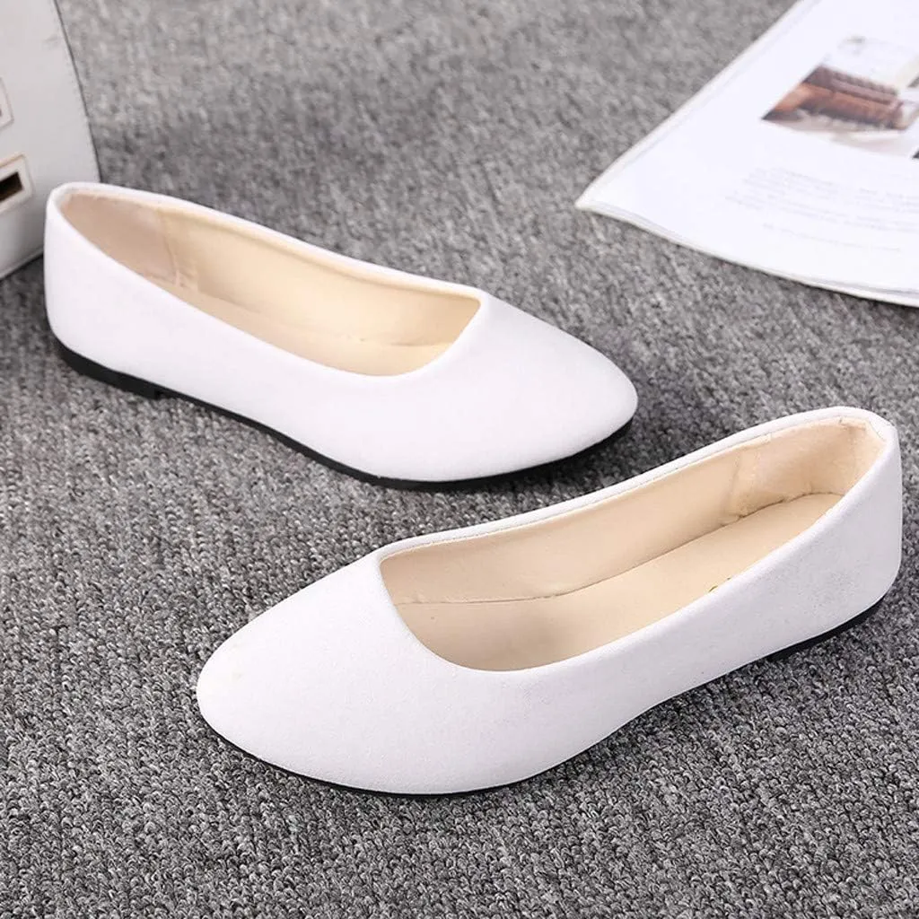 Dress Flats for Women Slip On Walking Shoes Solid Business Shoes Comfort Flat Shoes Ballet Flats Shoes Loafers