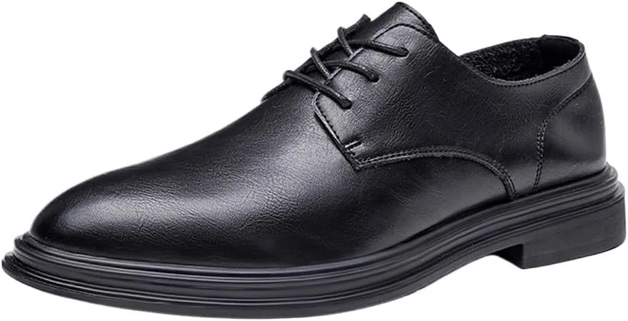 Dress Oxford Formal Shoes for Men Mens Breathable Leather Shoes Black Soft Leather Soft Bottom Prom Wedding Tuxedo Best Man Men's Business Formal Wear Casual Shoe