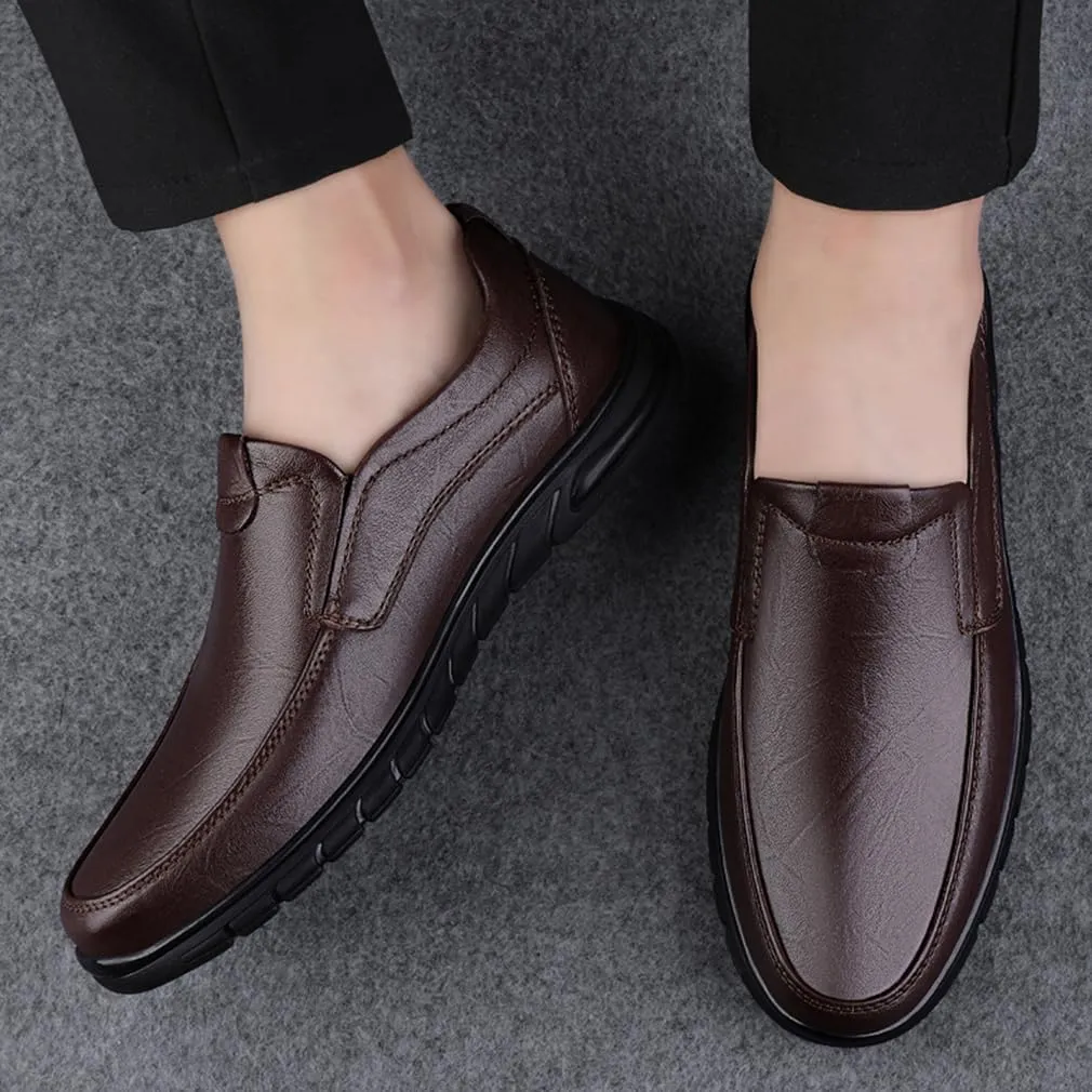 EASYANT Men Leather Loafers Shoes Classic Dress Shoes Male Fashion Slip-on Casual Driving Shoe Brown