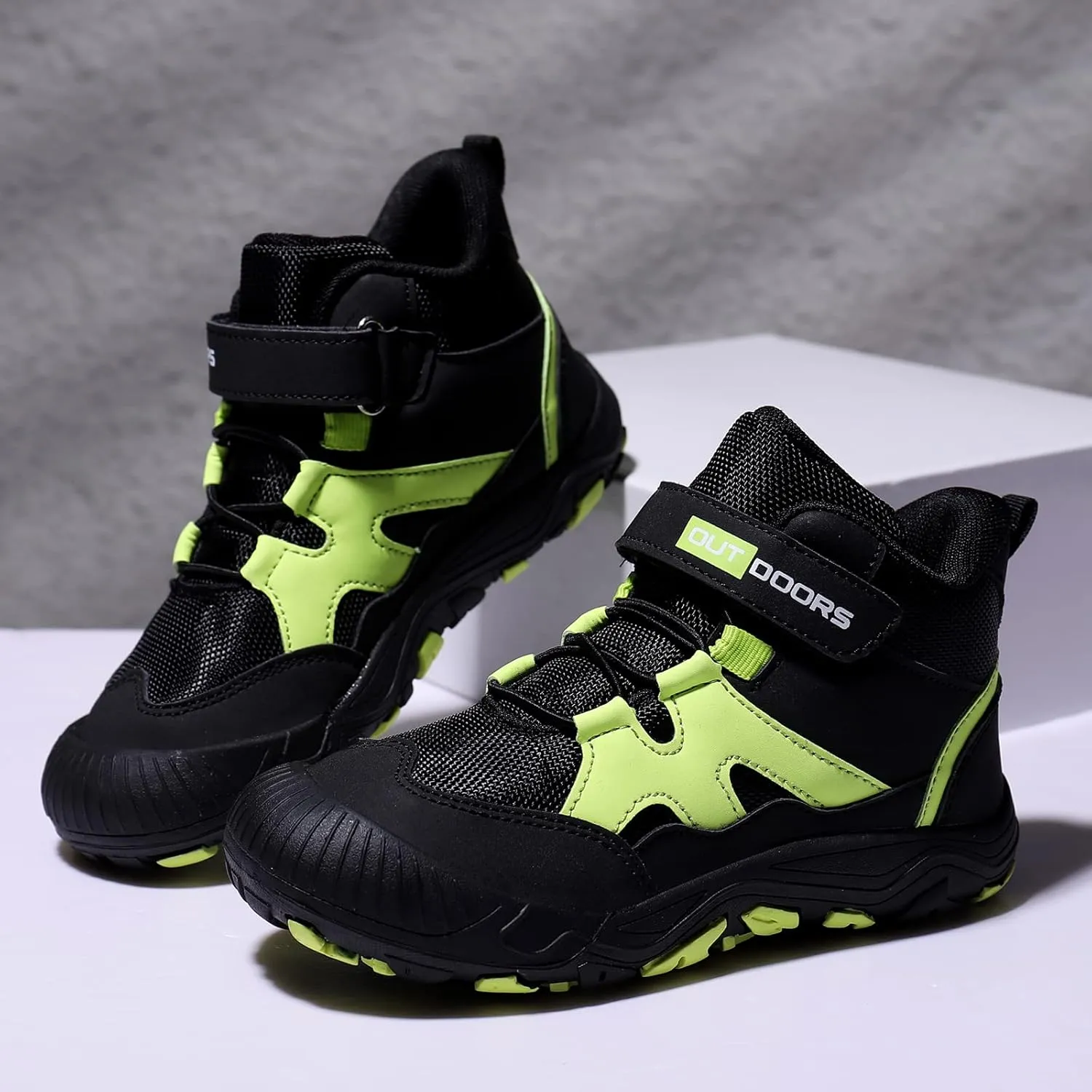 Eliogn Boys Girls Ankle Hiking Boots Outdoor Mountaineering Sports Hiking Shoes High Top Sneakers for Kids