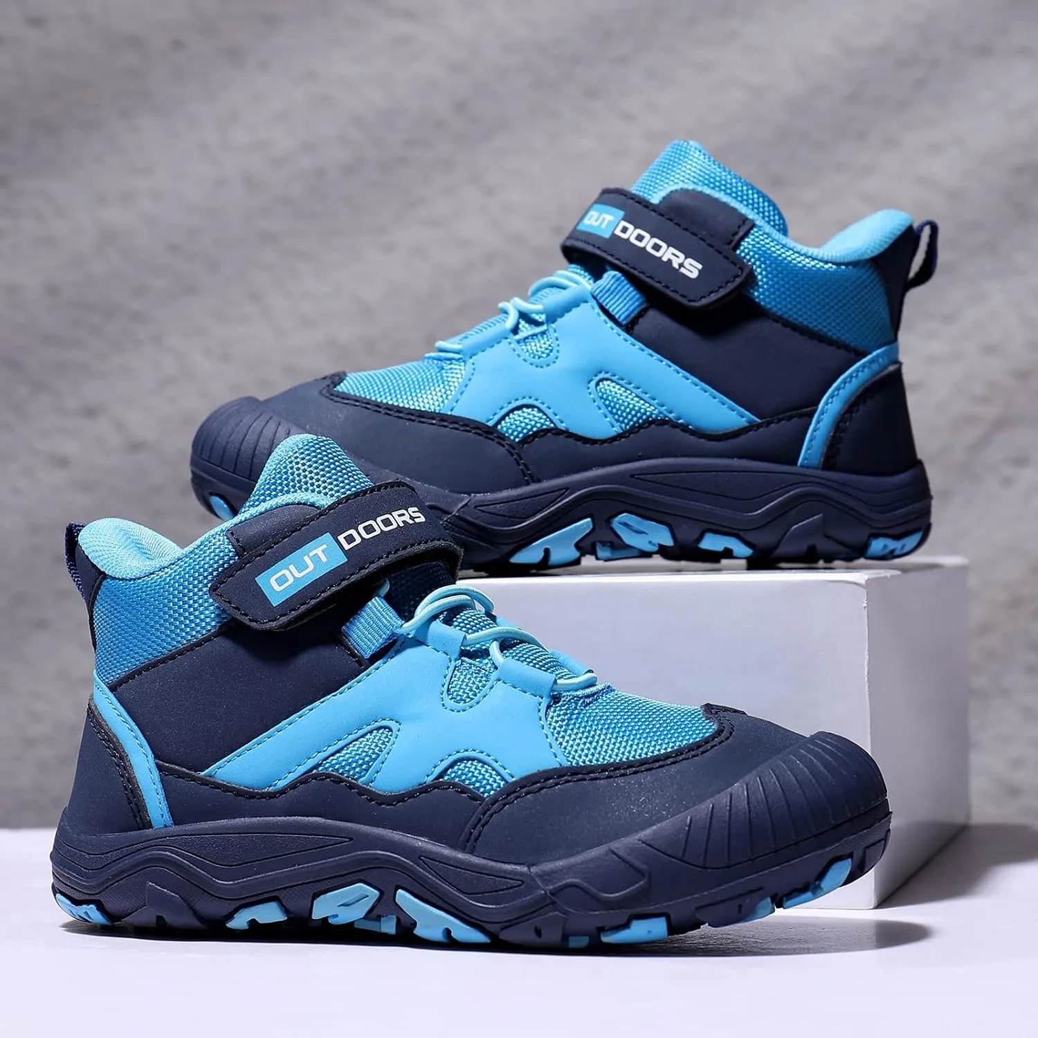Eliogn Boys Girls Ankle Hiking Boots Outdoor Mountaineering Sports Hiking Shoes High Top Sneakers for Kids
