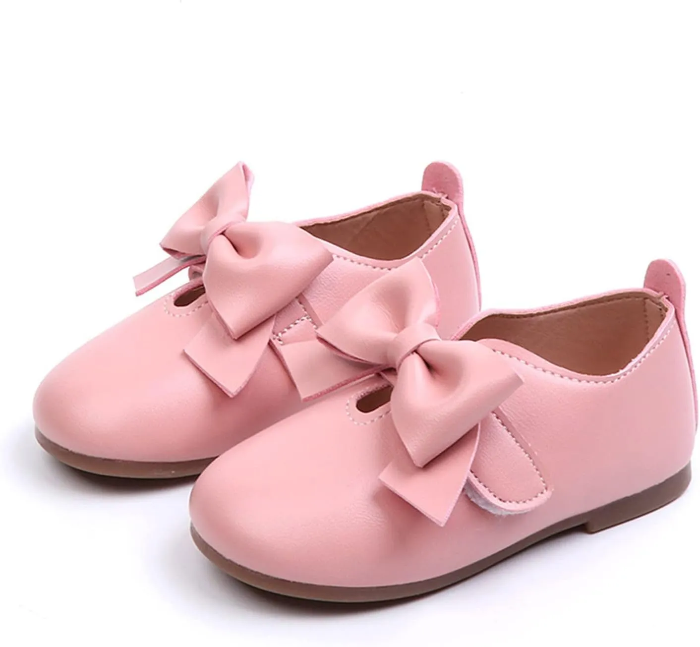 Fashion Autumn Girls Casual Shoes Flat Light Hook Loop Solid Color Bow Simple Shoe Toddler Girl