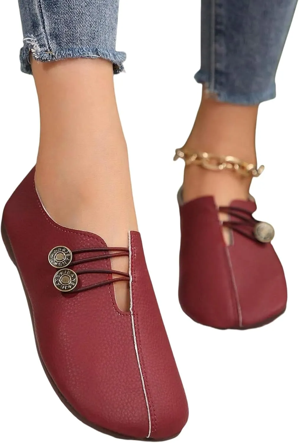 Flats Shoes for Women Round Toe Comfortable Ballet Flats Business Casual Work Slip On Dress Mary Jane Shoes Casual Dressy Walking Fashion Loafer Lightweight Breathable Outdoor Footwear